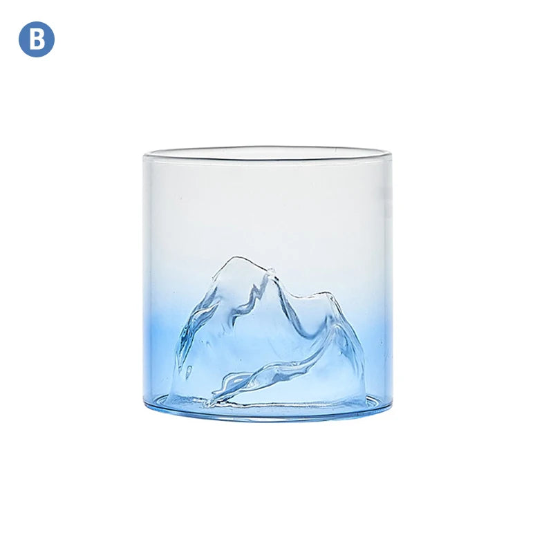 Japan 3D Mountain Whiskey Glass Glacier Old Fashioned Whisky Rock Glasses Whiskey-glass Wooden Gift Box Vodka Cup Wine Tumbler