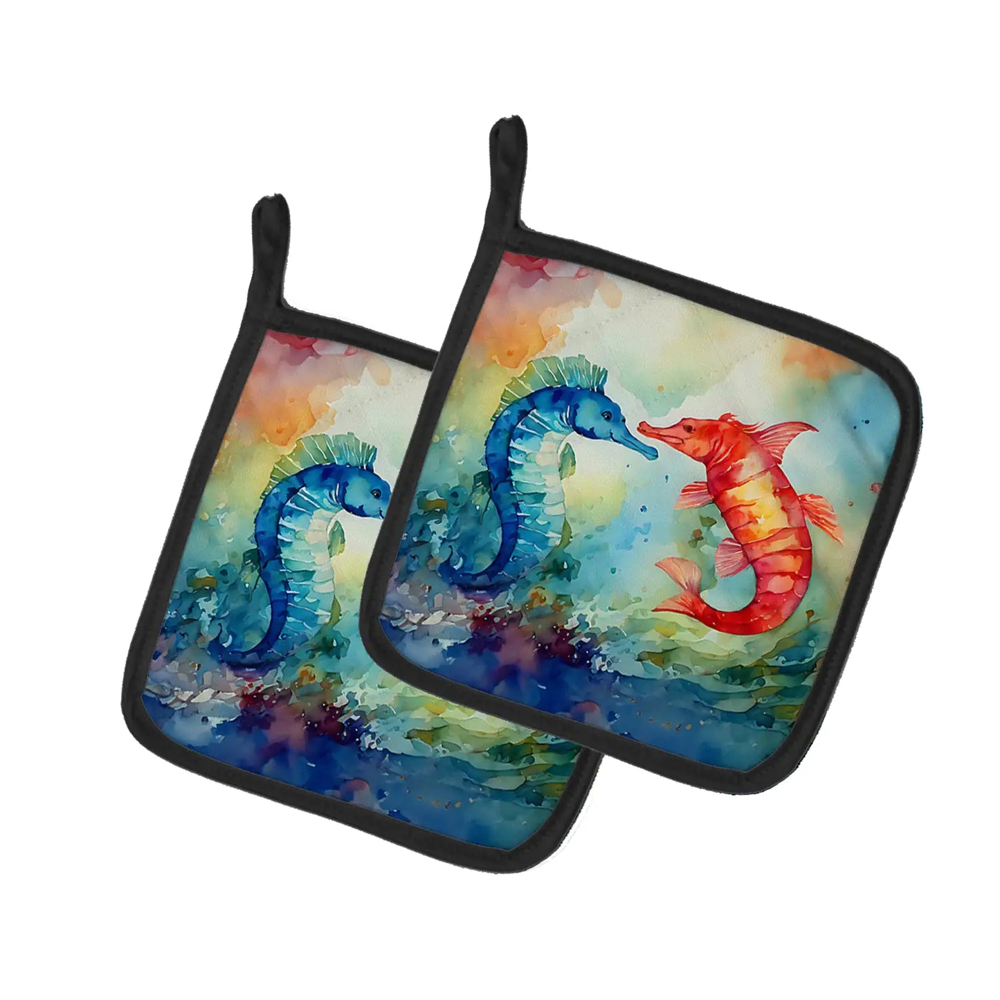 Seahorses Pair of Pot Holders